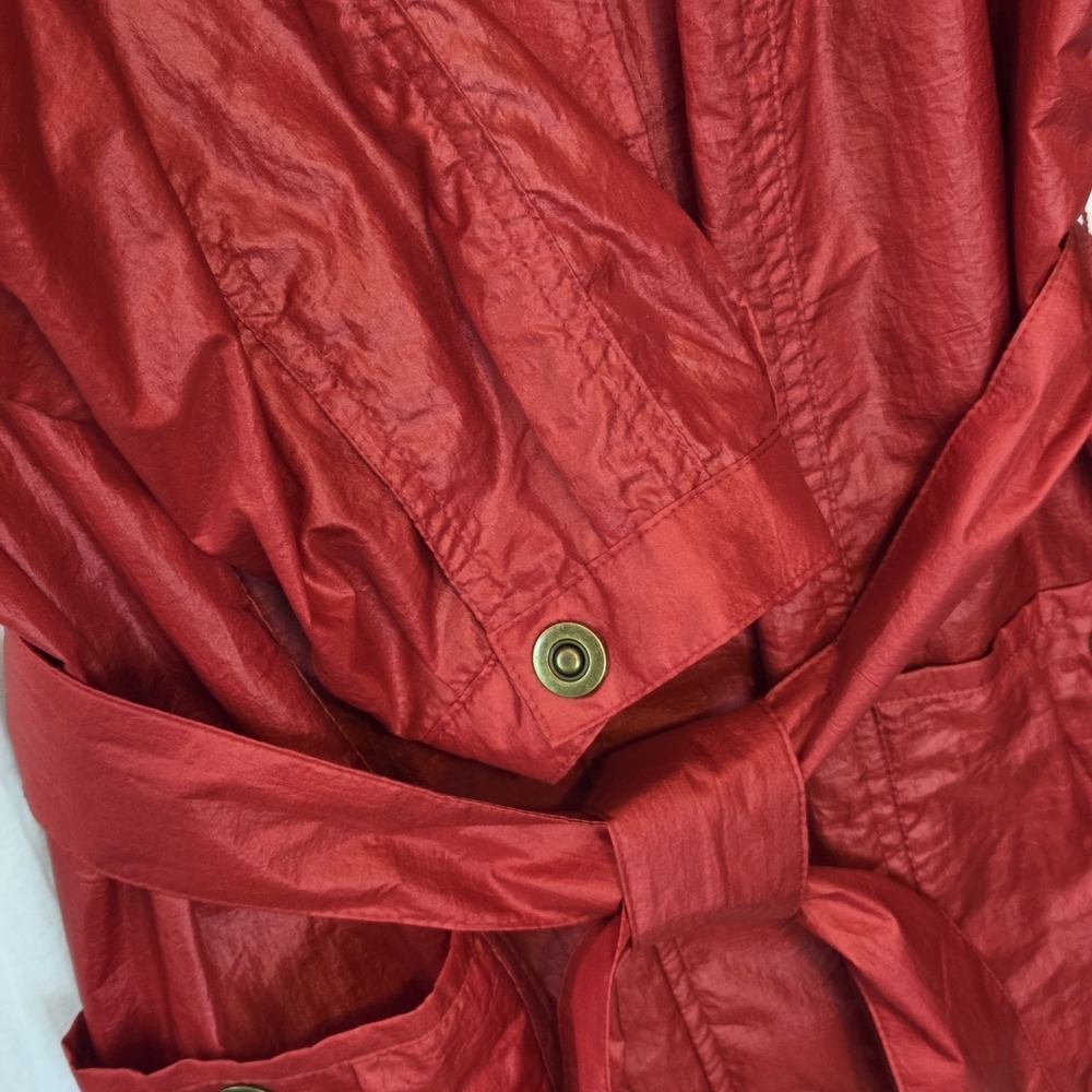 Zenergy by Chicos Lenora Womens Red Metallic Nylon Tie‎ Waist Jacket Size 2 L - Picture 8 of 13